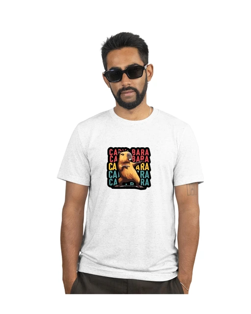 Camiseta Masculina Manga Curta Casual Estilosa Capivara Reggae em Algodão Leve do P ao G1