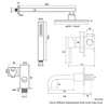 Matte Black Shower System Bathroom Bathtub Faucet Mixer Tap Wall Mount Tub Spout Rotate  8/10/12 Inch Rainfall HeadShower 3
