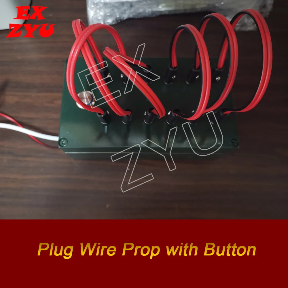 

Plug Wire Prop with Button Escape Room Prop Real Life Game Insert All Wires in Correct Holes then press button to Unlock EX ZYU