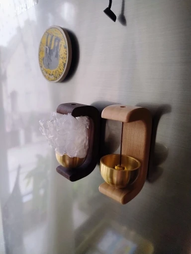 Magnetic Walnut Wood Doorbell with Wind Chimes photo review