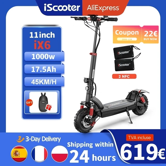 Trottinette électrique iScooter Trottinette Electrique iX5 Pliable 1000W  15Ah pour Adult