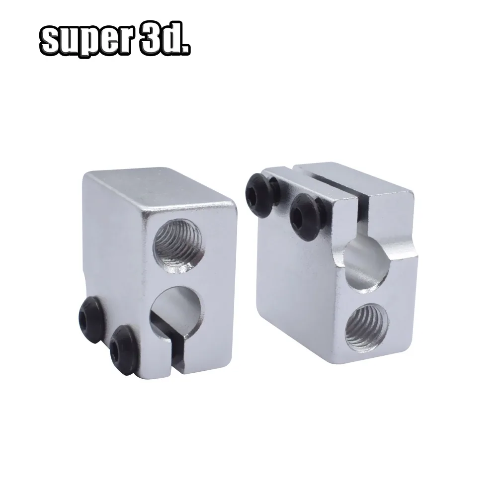 3D Printer Parts 1 pcs 3D Heat Block E3D V5 V6 MK7 MK8 MK2 MK10 Volcano PT100 CR10 2 IN 1 OUT Aluminum/Brass For Hotend