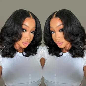 Bob Wig Human Hair 13x4 Frontal Lace Wig Body Wave HD Lace Front Wigs Human Hair Pre Plucked 99J,4/27 and natural Wigs for Women 1