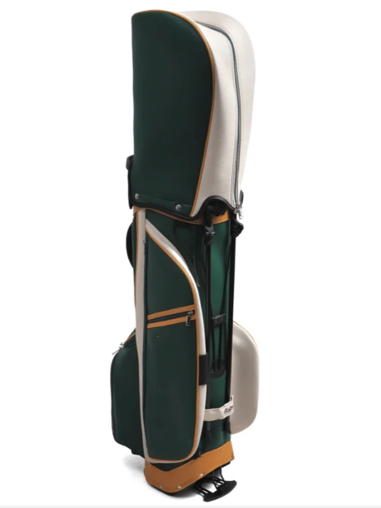 

Caddy Bag Unisex Orange Green Mixed Color PU Material Pouch with a Shoe Compartment at the Bottom for Convenient Golf Bag