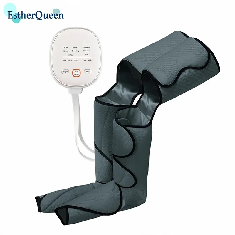 EstherQueen Electric Air Compression Leg Massager Pneumatic Foot and Calf Hot Compress Air Wraps for Muscle Relax Pain Relief cold compress hood elastic compression face cover face cover cold therapy headache relief cap ice pack eye mask widely used