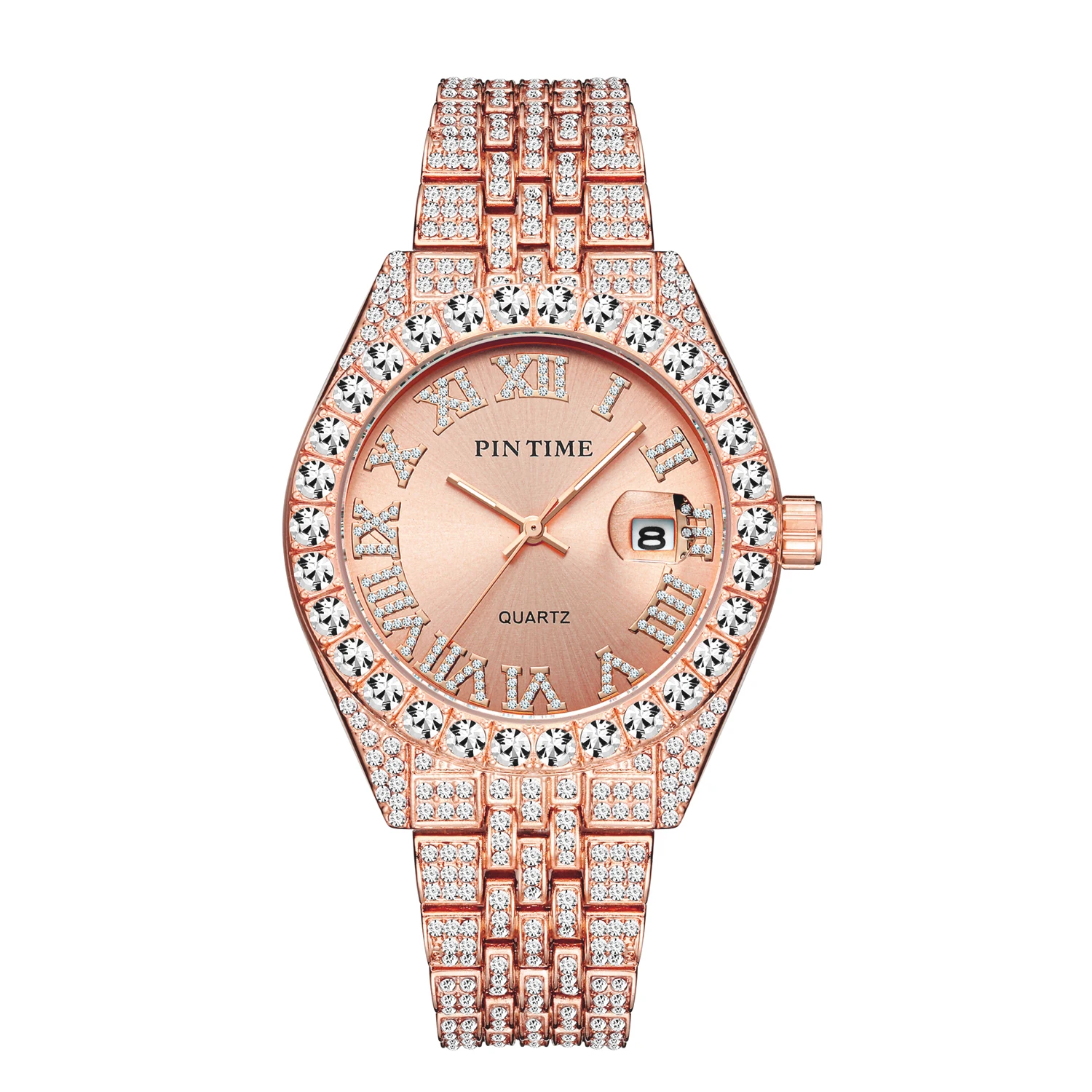 Topmærke PINTIME Starry Sky Star Dust Diamond Watch Quartz Gold Hip Hop Bling Iced Out ure Herre_voghion.com
