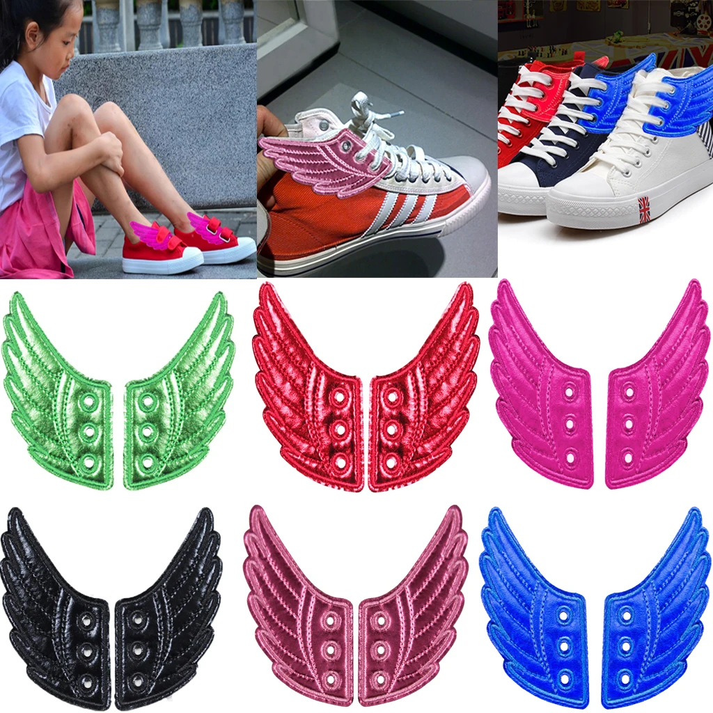 3D-Schuhclips mit Engelsflügeln, glänzendes Sneaker-Charm-Dekor, Schuhflügel-Zubehör, perfekt für High-Tops, Sportschuhe, Party, Festival