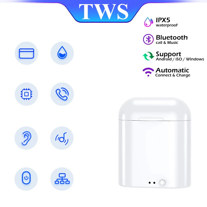 Earphone Mini Pods i7s Mini TWS True Wireless Headphone Handsfree Noise Reduction Headset fone Bluetooth Earbuds With Microphone 3