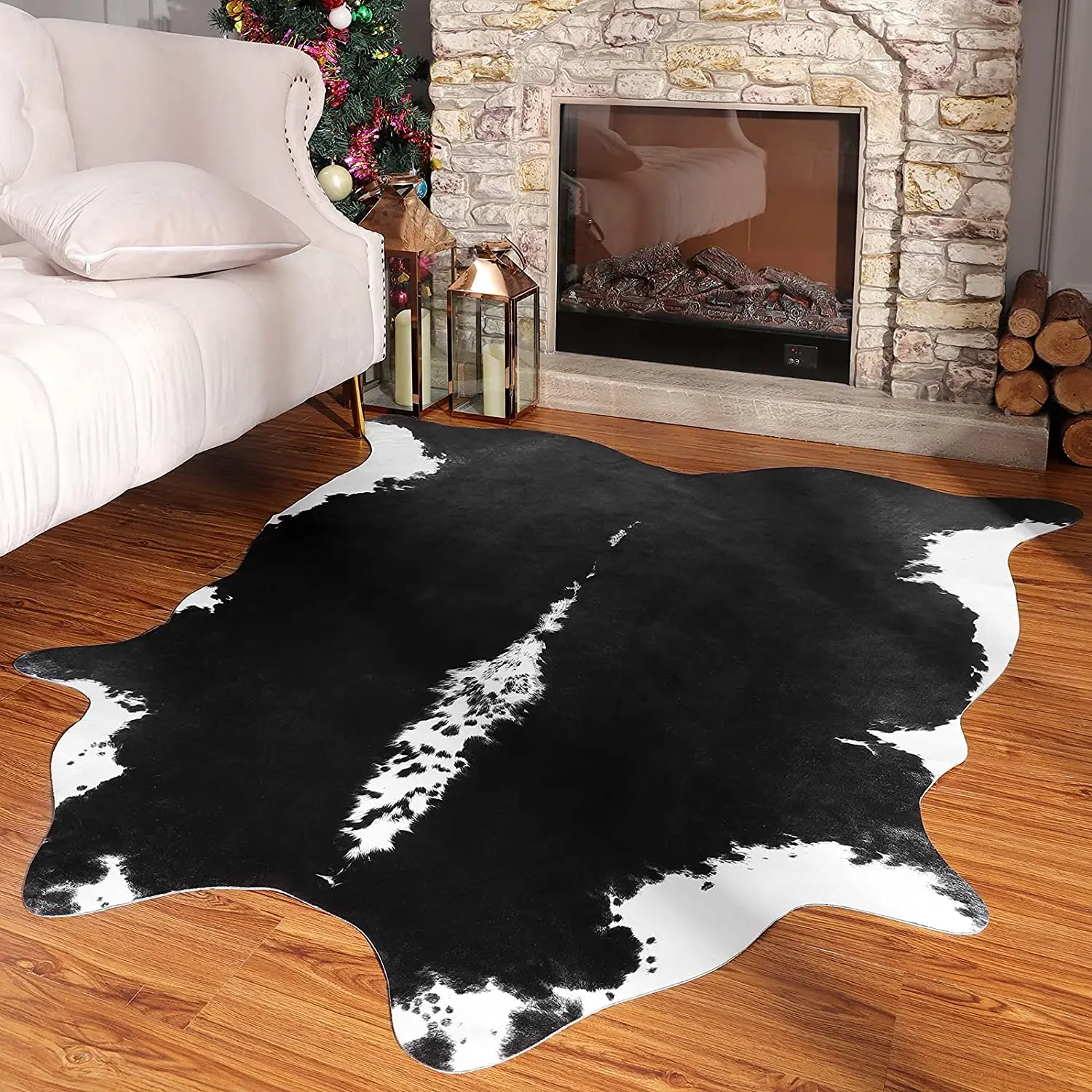 Cowhide Carpet Cow Print Rug American Style For Bedroom Living