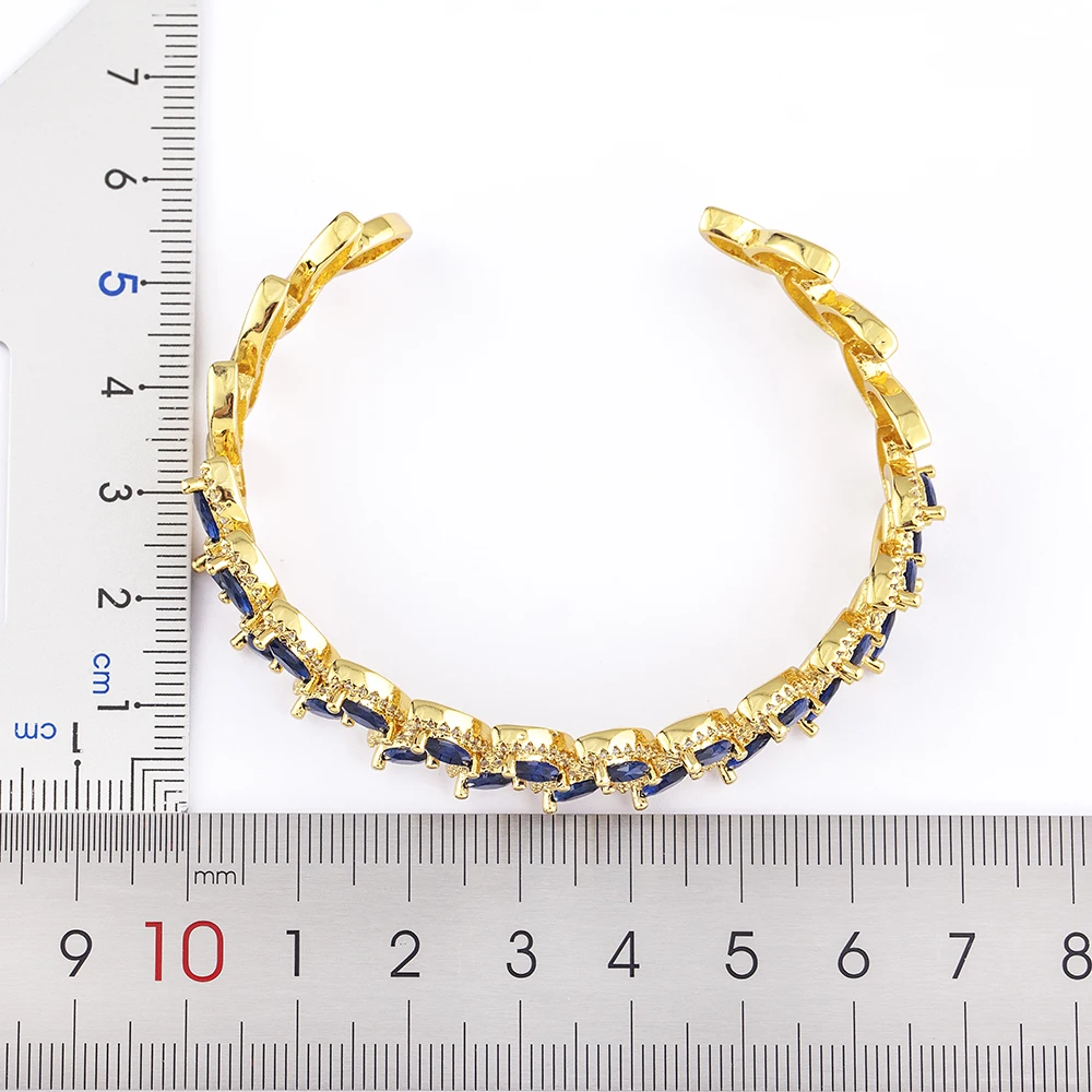 AIBEF Branch Leaf Shape Opening Adjustable Bracelet Decorative Jewelry Copper Cubic Zircon Ornaments Friend Woman Party Gift 6