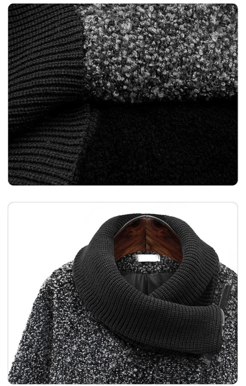 Winter Ladies Knitted Long Trench Coat Jacket Loose Causal Female Women Woolen Turtleneck Outwear Overcoat Capes Plus Size