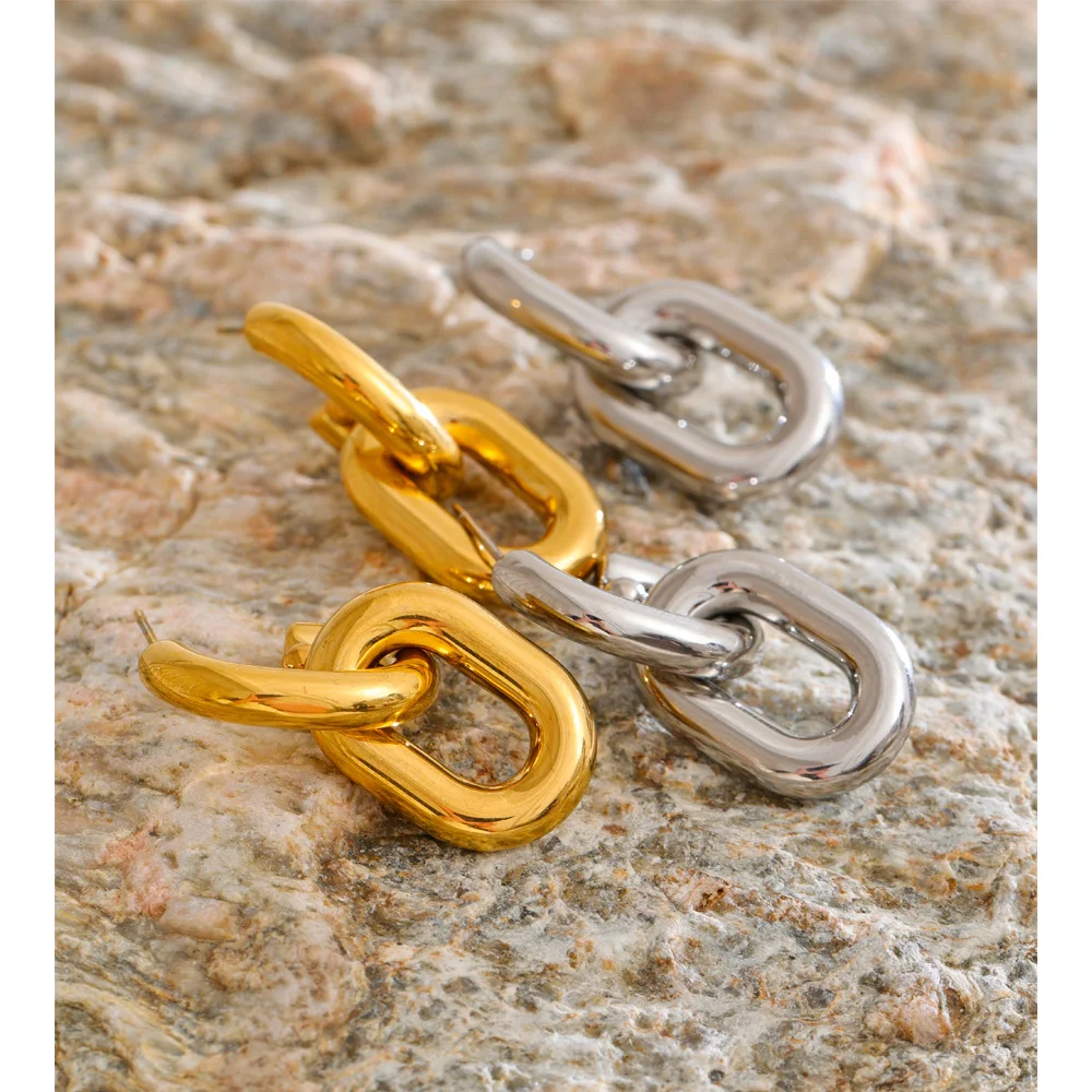 Yhpup Earrings Geometric Chunky Drop