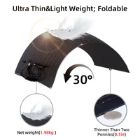 Panneau solaire flexible 110W 18V avec couche ETFE, cellule solaire monocristalline, panneaux solaires haute efficacité, étanches pour la charge de batterie 12V, camping-car, bateau, camping, utilisation en extérieur 3