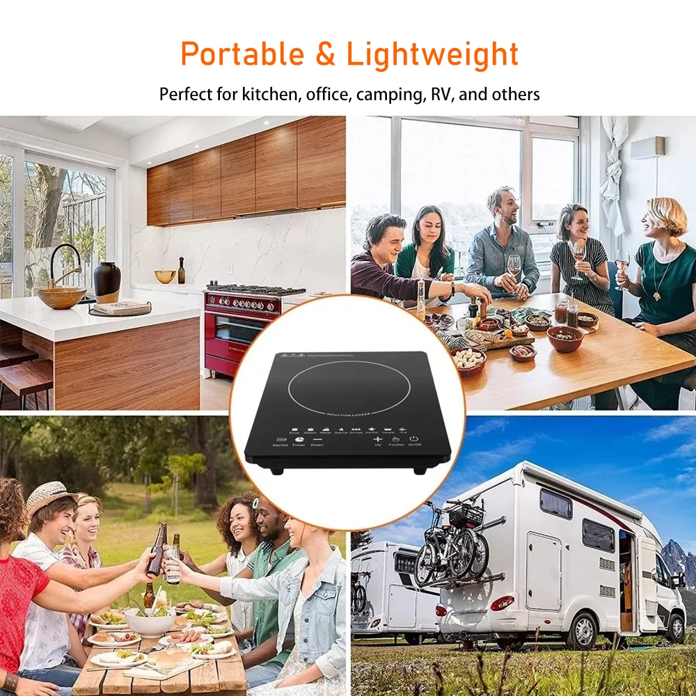 Induction Cooker US110V/2200W household outdoor intelligent energy-saving induction cooker can fry steak hot milk etc. easy kitchen induction cooker