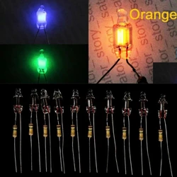 10Pcs 220V Neon Light Bulbs 4*10mm 5*13mm Main Power Indicator With Resistance Red/Blue/Green Standard Mini Neon Light