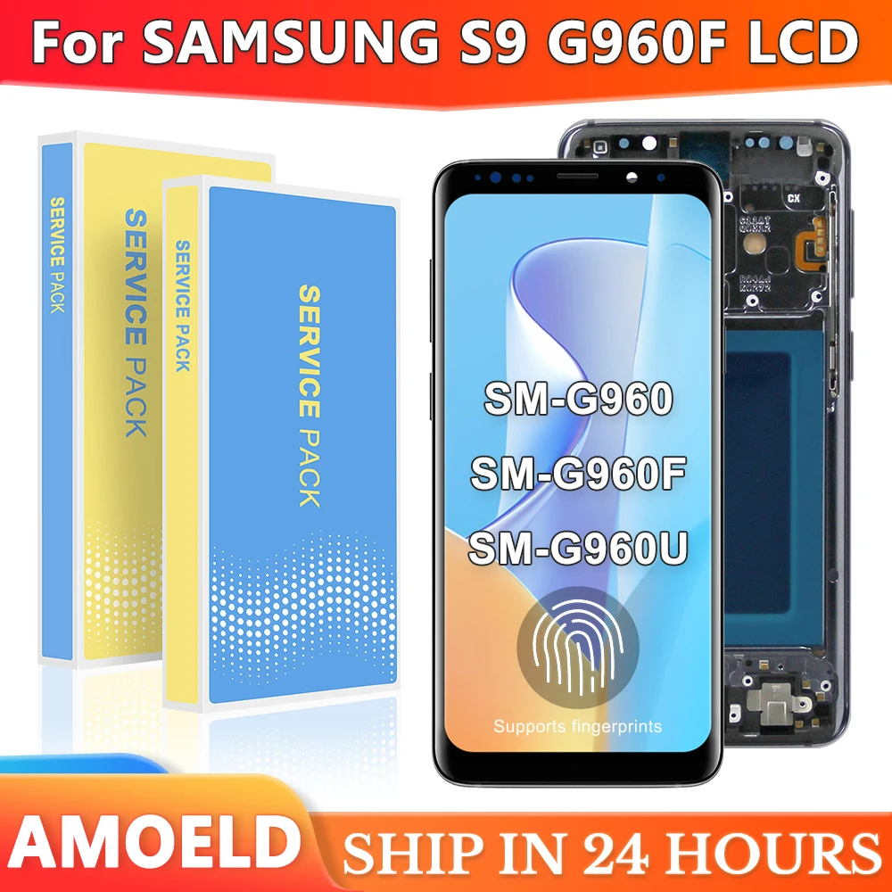 OLED S9 ЖК-дисплей с рамкой для SAMSUNG S9 G960, G960F, зеркальный ЖК-дисплей с сенсорным экраном и дигитайзером в сборе, замена