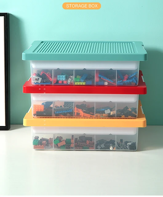 Building Blocks Classified Storage Box For Lego Toy Organizer With Lid  Stackable Portable Kids Toys Puzzle Storage Organizer - Storage Boxes & Bins  - AliExpress