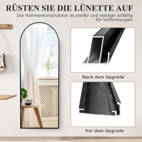 Зеркало в форме арки, черное/золотое настенное или напольное зеркало в полный рост, элегантный арочный дизайн, совреме — изображение 6