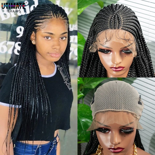 Braided Lace Wigs Baby Hair  Braid Wigs Lace Front Wig - Synthetic Lace  Wigs(for Black) - Aliexpress