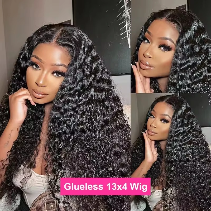 Glueless Wigs Human Hair Wear And Go Pre Cut 13x4 Hd Lace Closure Wig Deep Wave Curly Human Hair Wig Brazilian Water Wave Wig 2