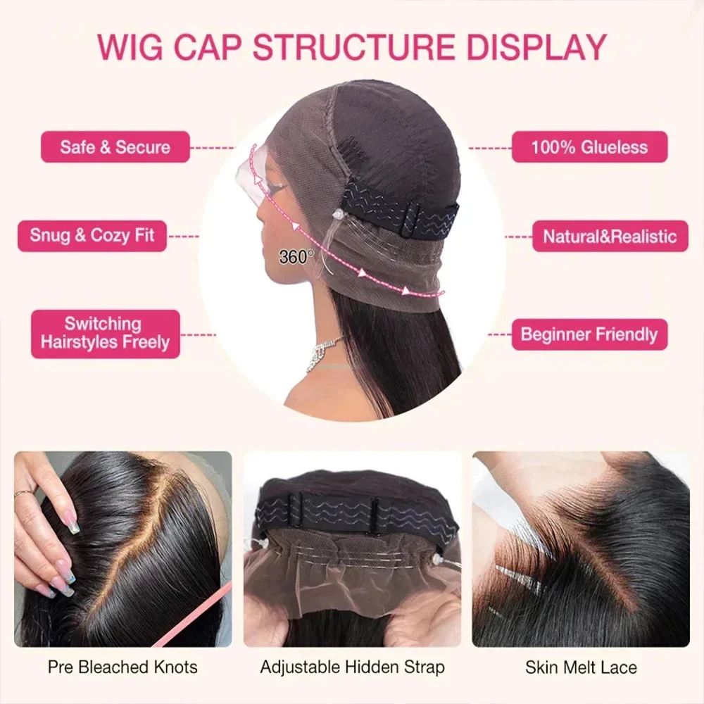 HD Invisible Strap 360 Full Lace Wig 250 Density Glueless Wig Human Hair Deep Curly Chocolate Brown 360 Lace Front Lace Wigs