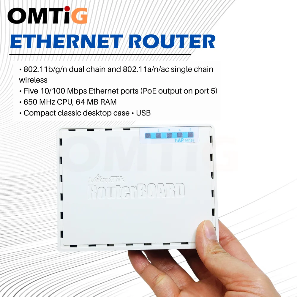 

Mikrotik RB952Ui-5ac2nD (hAP ac Lite) ROS home dual-band wireless router Dual-concurrent Access Point 2.4/5GHz AP