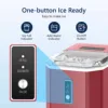 SIMZLIFE Ice Maker Countertop , 26.5 lbs/24H, 9 Cubes in 6 Mins,Self-Cleaning, Portable Ice Maker with Handle for Home,Red 4