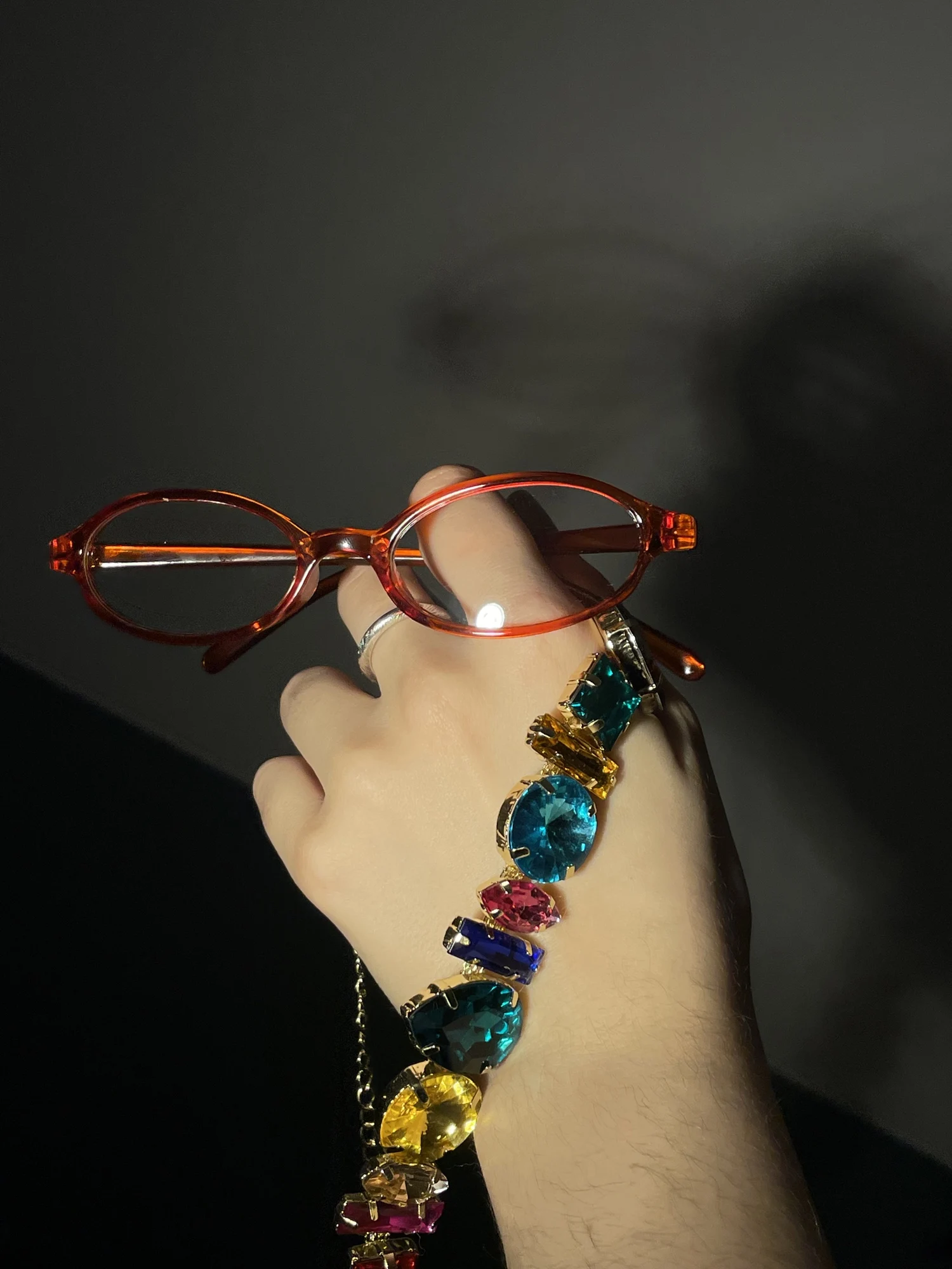 Retro Oval Glasses Women Girls Y2K Red Green Frame Glass Eyewear Decorative Computer Anti-blue Eyeglasses with Seaside Driving photo review
