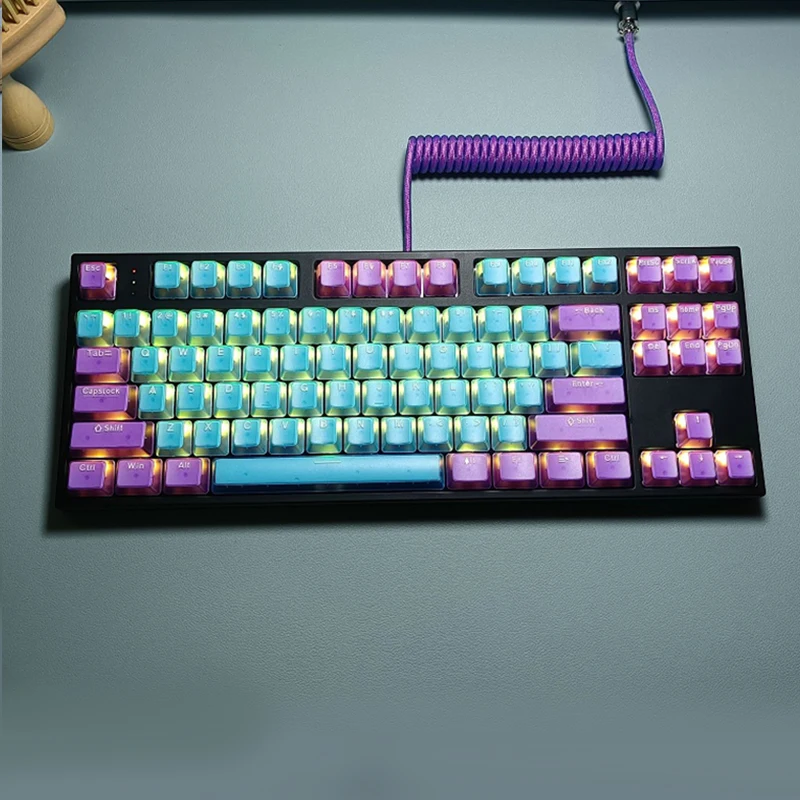 Keycaps Transparentes para Teclado Mecânico de Jogos Perfil Oem Faça Você Mesmo Abs Clear Keycap Jogo Retroiluminado Rgb 132 Chaves - Imagem 3