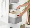3-pack fabric storage bins, grey/white, large. Ideal for shelves, closets, or toy organization, offering stylish and functional 5