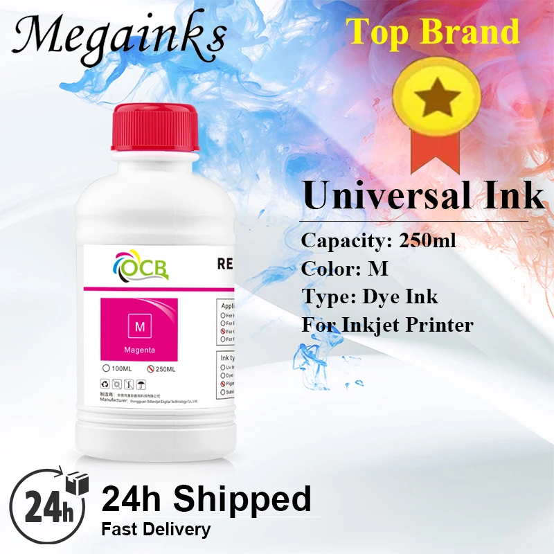 250ML 4Colors/Set Universal Refill Dye Ink For Canon/HP/Epson/Brother Desktop Inkjet Printer K C M Y 4Color