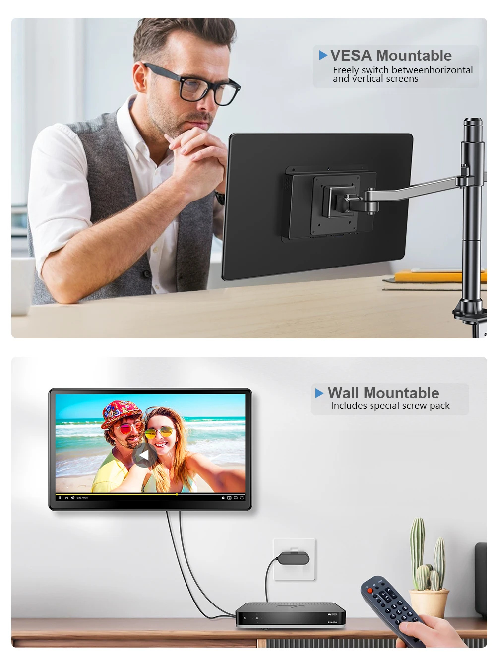 UPERFECT 15.6 ġ ġ ޴ , 1080P PC ̸, VESA HDMI ȣȯ ÷ IPS ũ, Xbox TV  ̿