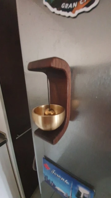 Magnetic Walnut Wood Doorbell with Wind Chimes photo review