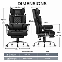Big and Tall Gaming Chair with Pocket Spring Lumbar Support, Ergonomic Office Chair with Footrest - Image 2
