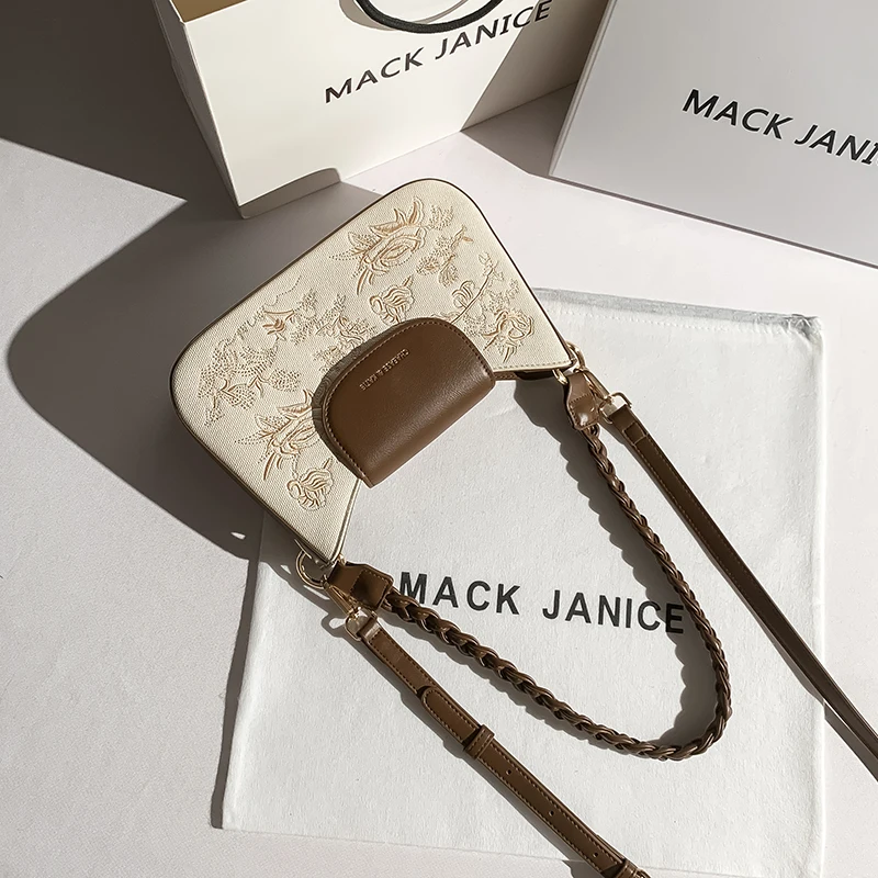 تقديم حقيبة كتف مزينة بالزهور لعام 2025، مصممة بجو...