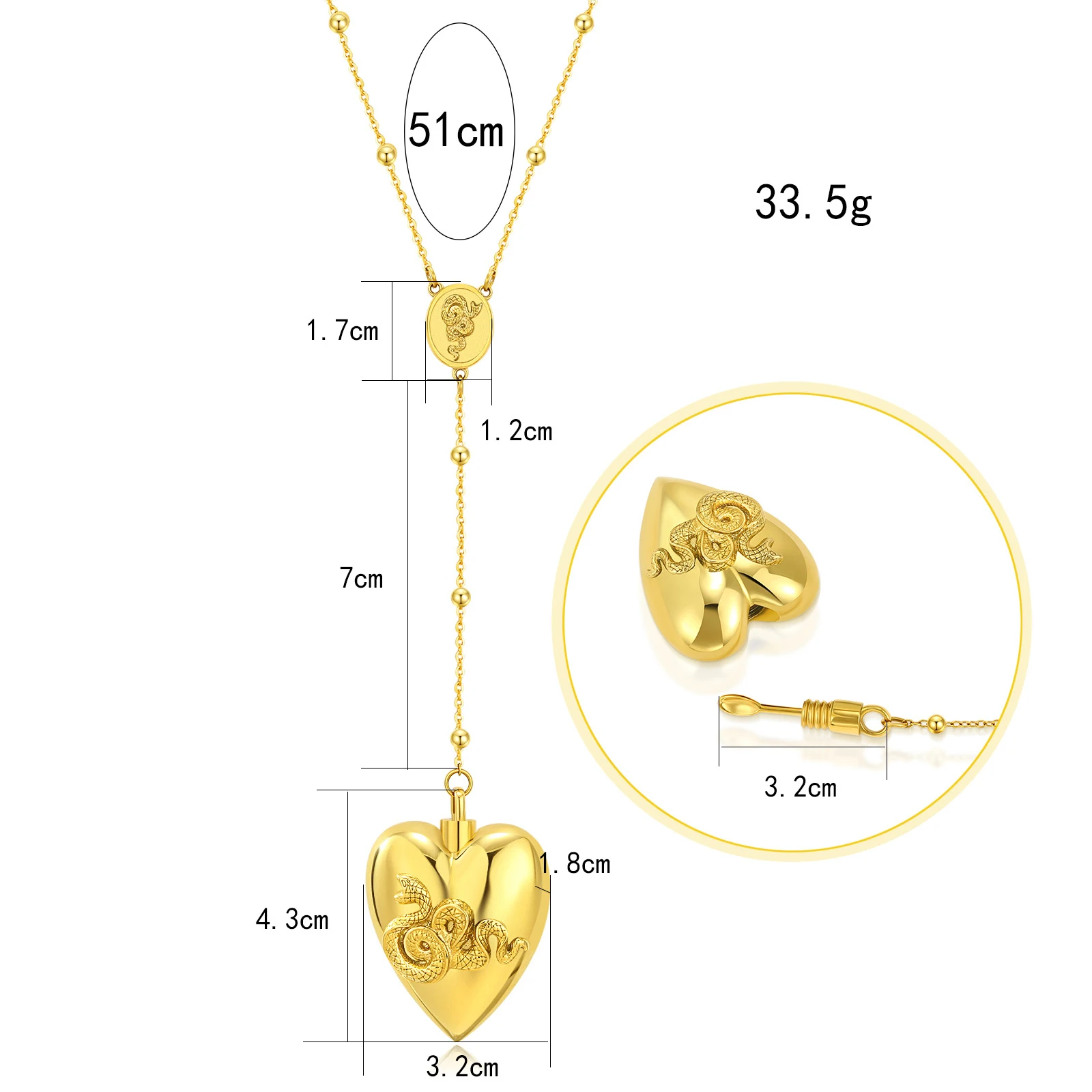 Ldr Style Spoon Necklace Party Same Fashion Lana Del Ray Heart Locket Necklace for Best Friends Sister Gift