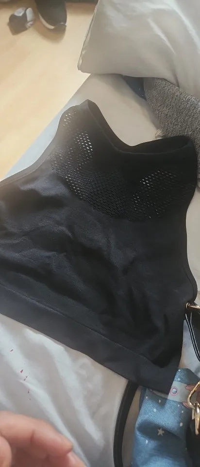 Women's Fishnet Hollow Out Crop Top - Off Shoulder Sports Tank photo review