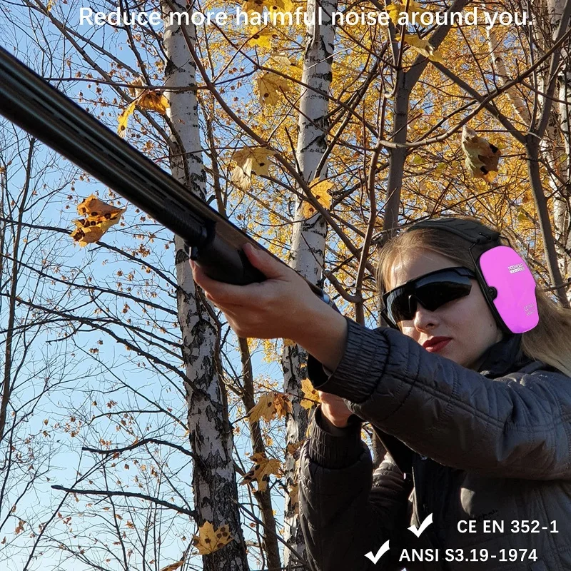 Casque Anti-bruit électronique Zohan – Rose – NRR 22dB – Pour Chasse Et Tir