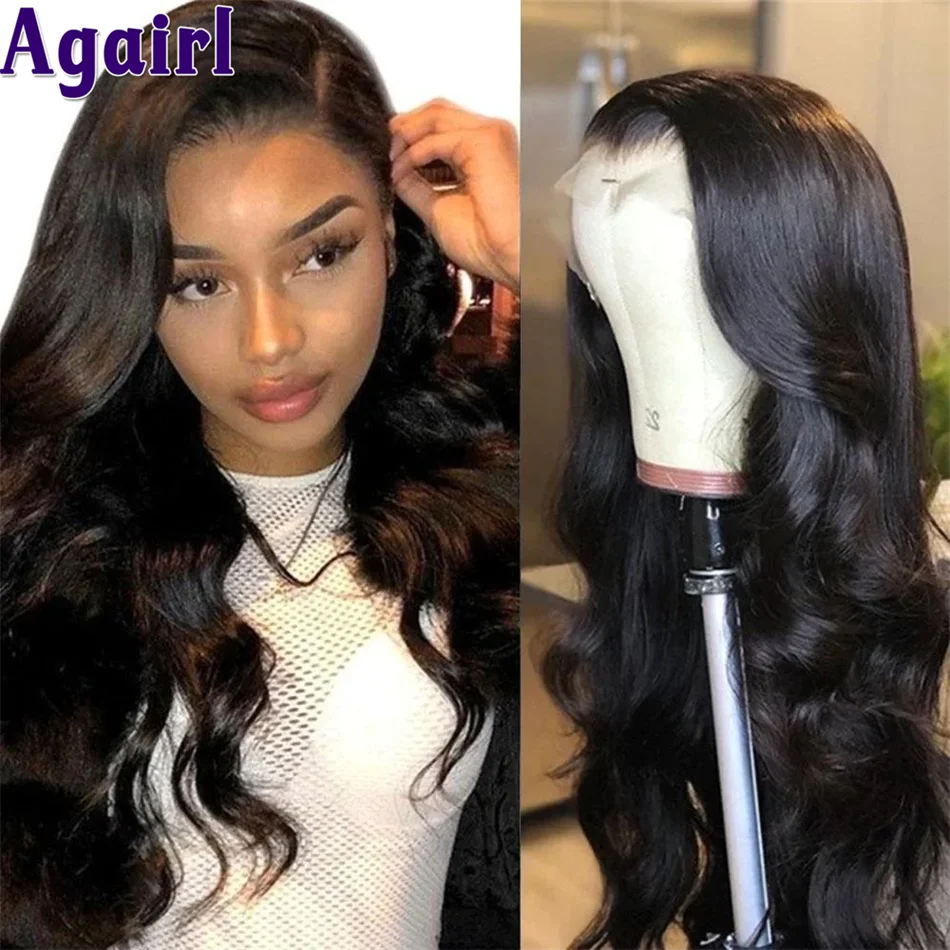 Highlight Red And Black Split Human Hair Wigs With Red Streaks 13X6 Lace Frontal Wig 180% Density 13X4 Lace Front Body Wave Wigs