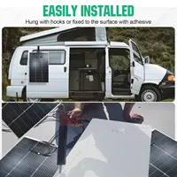 Kits de systèmes solaires de 250 W, panneaux solaires portables 18 V, légers, étanches, faciles à installer pour une utilisation en extérieur et à domicile, camping-car, bateau 6