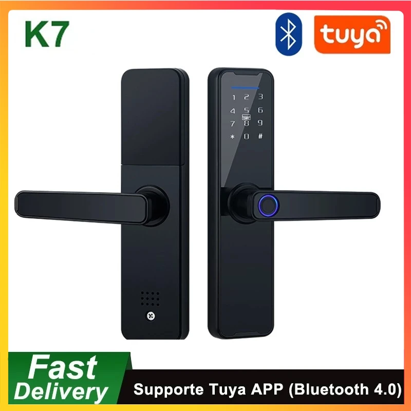 OEM Manufacturer Fingerprint Keyless Tuya Smart Door Lock Black -S4A