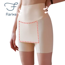 Flarixa Ice Silk High Waist Women Waist Trainer Boxer Double Layer Shorts Under the Skirt Safety PantsTummy Women's Shapewear