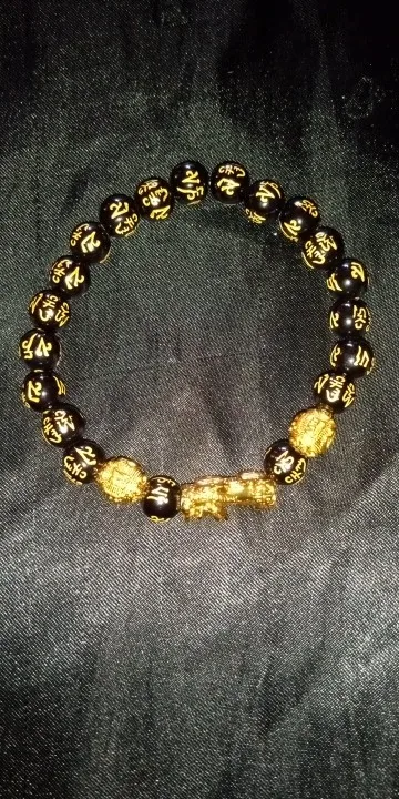 Pixiu Black Obsidian Feng Shui Bracelet for Wealth photo review