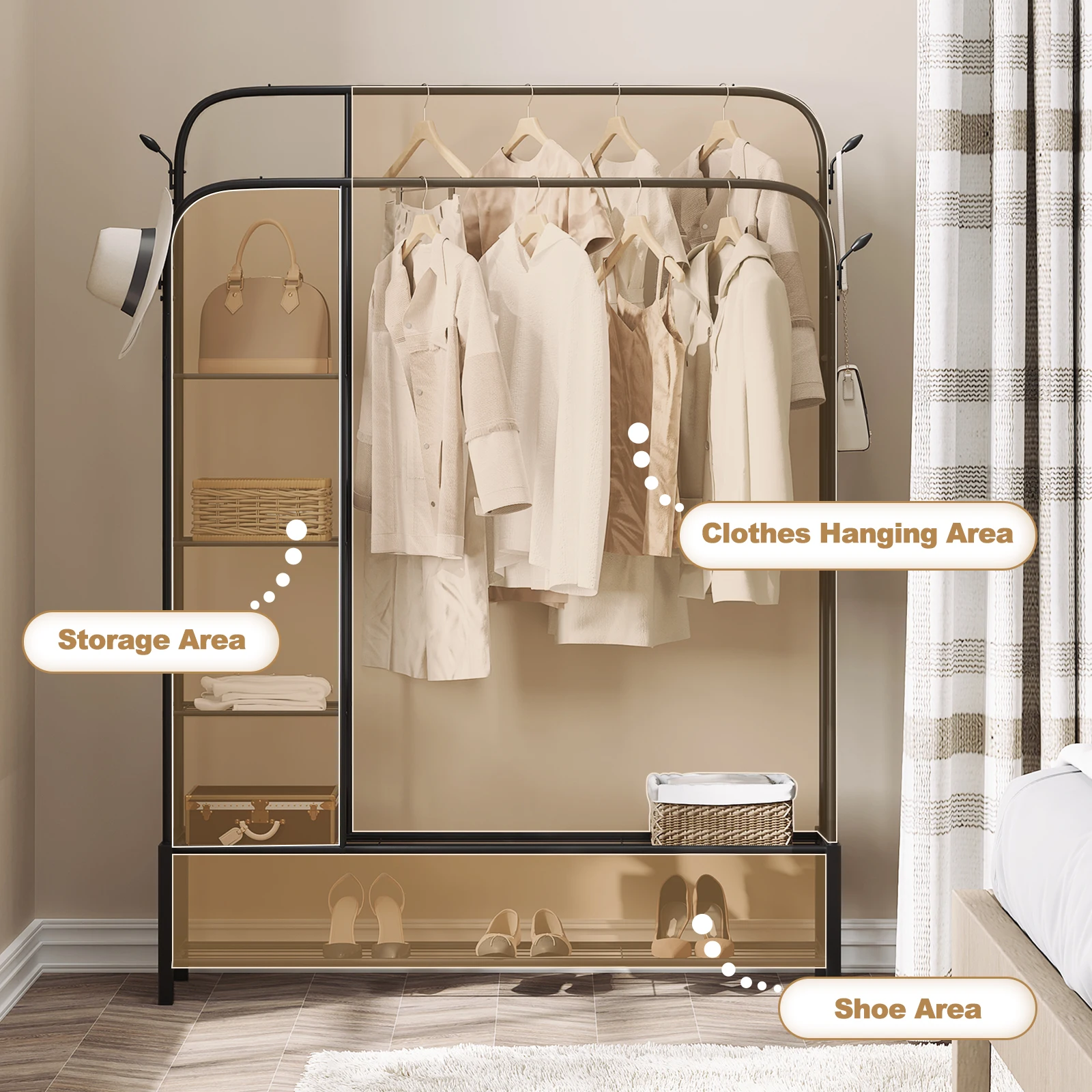 Pink Homfa Clothes Rail Princess Dress Rack For Girls Kids Dress