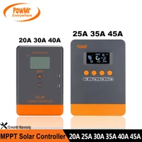 PowMr 20A 25A 30A 35A 40A 45A MPPT contrôleur de Charge solaire pour 12V 24V batterie au plomb/Lithium régulateur solaire rétro-éclairage LCD 1