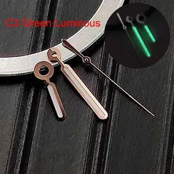Elegant Silver and Black Watch Hand with Green Luminous Pointer and Rose Gold Accents for Mechanical Timepieces (Rosegold)