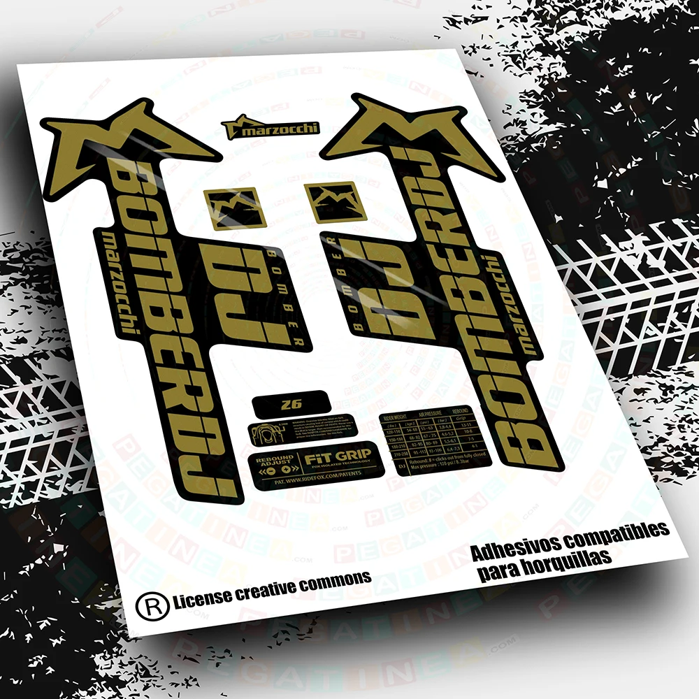 Kit Stickers Marzocchi Jaune – 7 Pièces – Autocollants Fourche VTT/BMX/eBike – Neuf