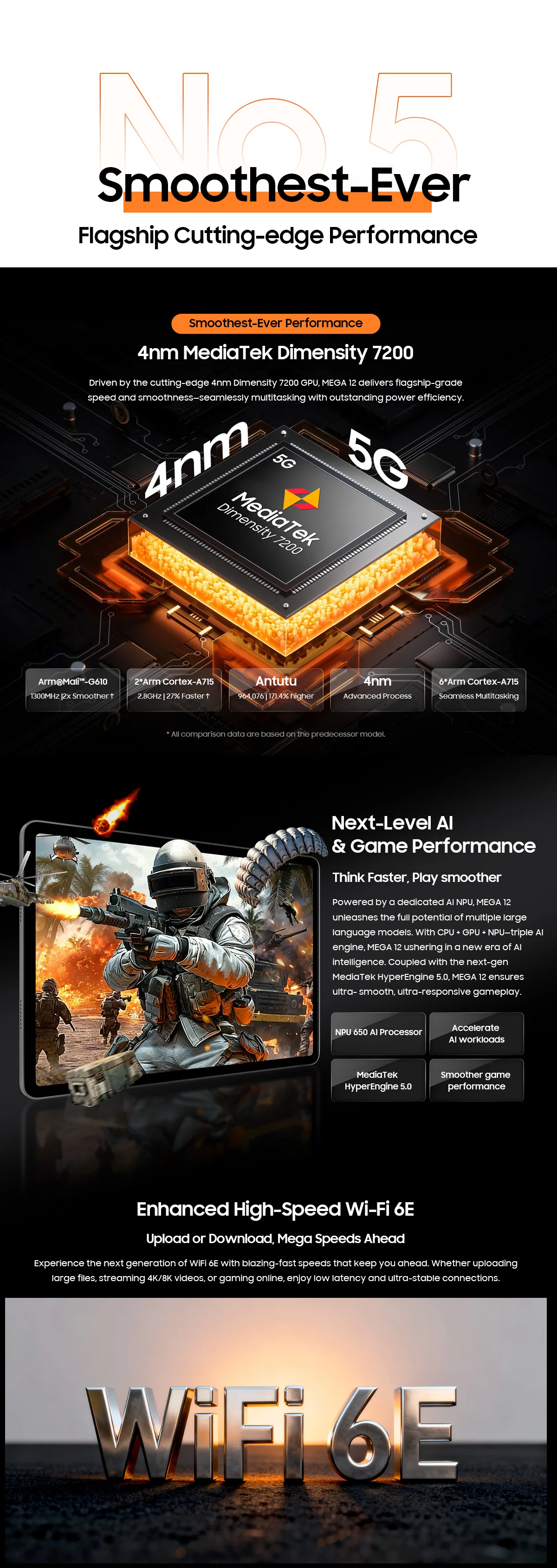 [Versand aus Polen] [Ohne EU-Ladegerät] Tablet Blackview MEGA 12, 12 GB + 256 GB, 12,2" 2.4K 120 Hz Display, 50 MP + 13 MP Kamera, 10000 mAh Akku, 5G – Detail 17
