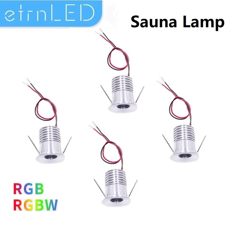 etrnLED Sauna Light Mini Led Spotlight Waterproof IP65 RGB Outdoor Ceiling Spots Kitchen Terrace Bathroom Cabinet Lamp 12V 3W