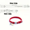 Adjustable Cat Collar with Bell, Safety Snap Hook, Polyester Material, Small Breed Recommended, Flower Charm Design 6